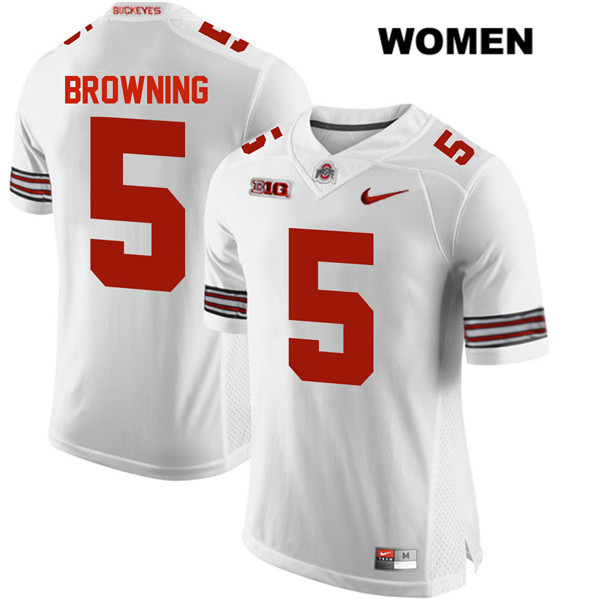 Ohio State Buckeyes Women's Baron Browning #5 White Authentic Nike College NCAA Stitched Football Jersey VG19T86SA